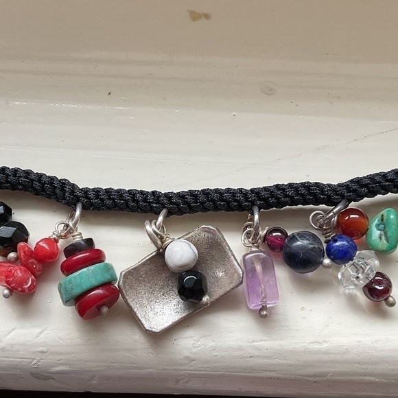 Hand Made Tibetan Sterling Silver/Colorful Glass Beads Bracelet New - Picture 6 of 10